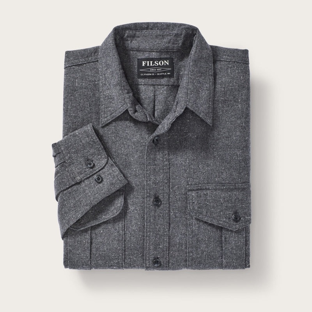 Filson Men’s ALASKAN‎ GUIDE SHIRT in Size S in Dark Heather Grey. 100% cotton. - Picture 2 of 10
